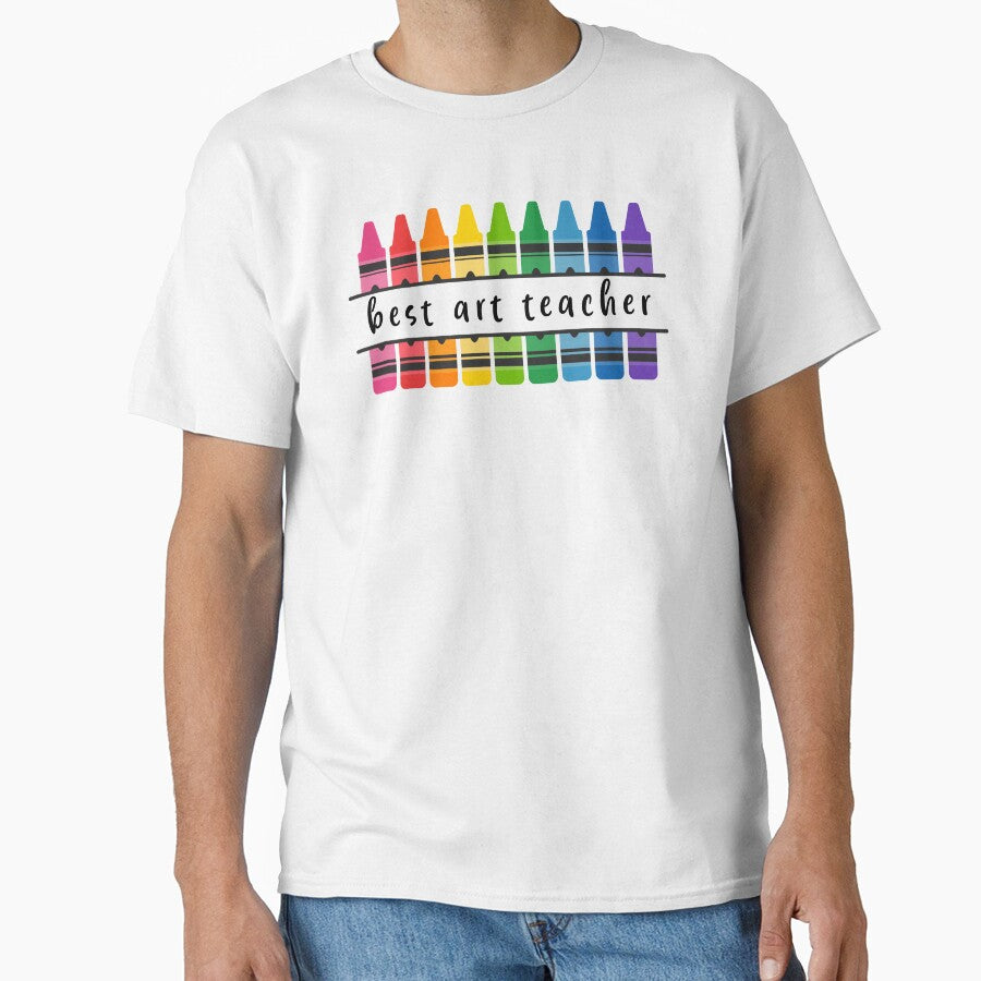 Art Teacher Colorful Crayons Best by SStarDesigns