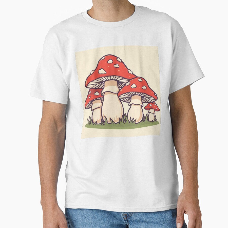 Cute Red Mushroom Illustration – Whimsical Fly Agaric Toadstools Art by DreamPixelPrint