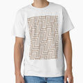 Brown and White Tessellation Line Pattern Pairs DE 2022 Popular Color Trail Dust DE6123 by ColorOfTheYears