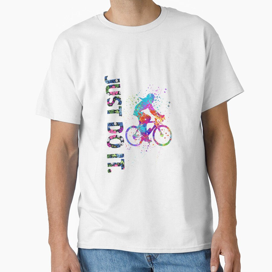 Cycling Just Do It Watercolor Art by LittleFunky79