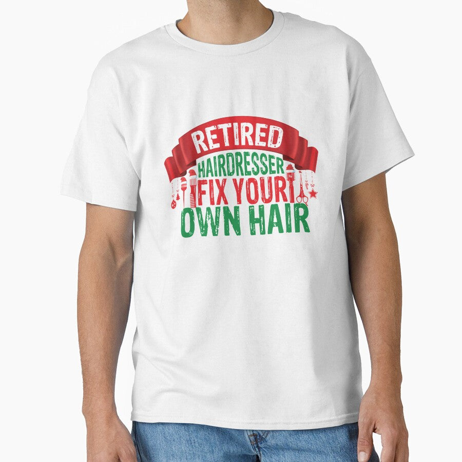 Retired Hairdresser With Santa's Hat Funny Christmas Hairstylist by patroart