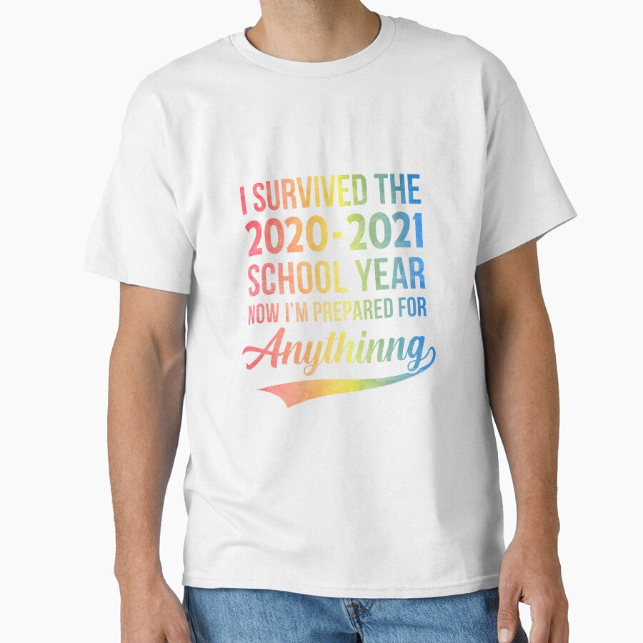 End Of Year School Survivor Colorful 2020-2021 Teacher Funny by KAYLAELSIE