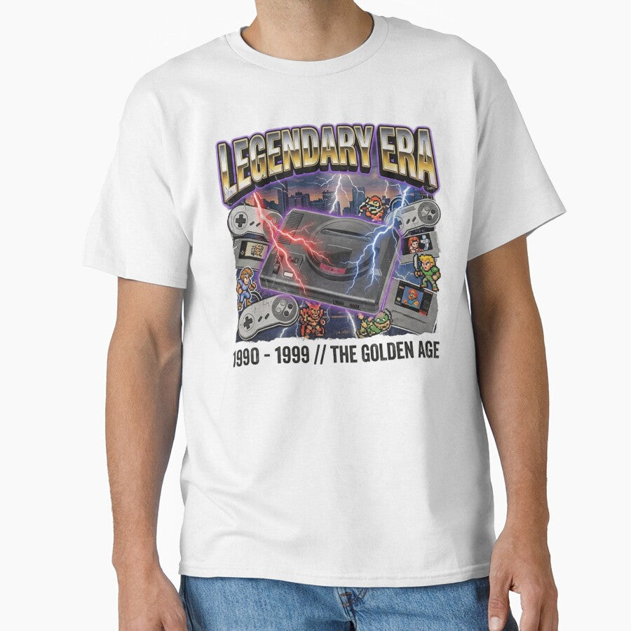 Vintage 90s Gaming Console Bootleg Rap Tee Design – "LEGENDARY ERA" by YourWearPulse
