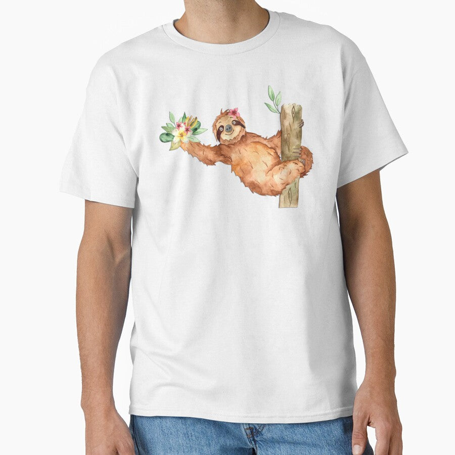 Sloth and Flowers by Pavnud