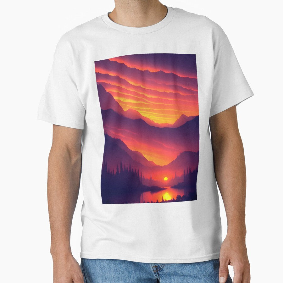 Enhance Your Home with Our Beautiful Minimalist Landscape Mountain Trees Print Collection by supeart