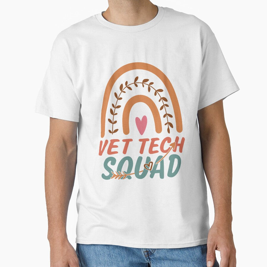 Vet Tech Squad Rainbow Quote Gift Idea For Men and Womens - Funny Vet Tech by Mmmm3344