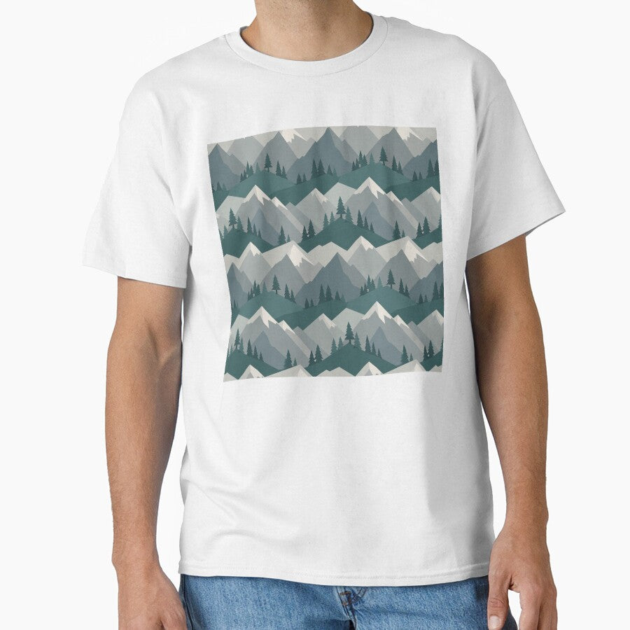 Geometric Mountain Forest Pattern by Owcomm