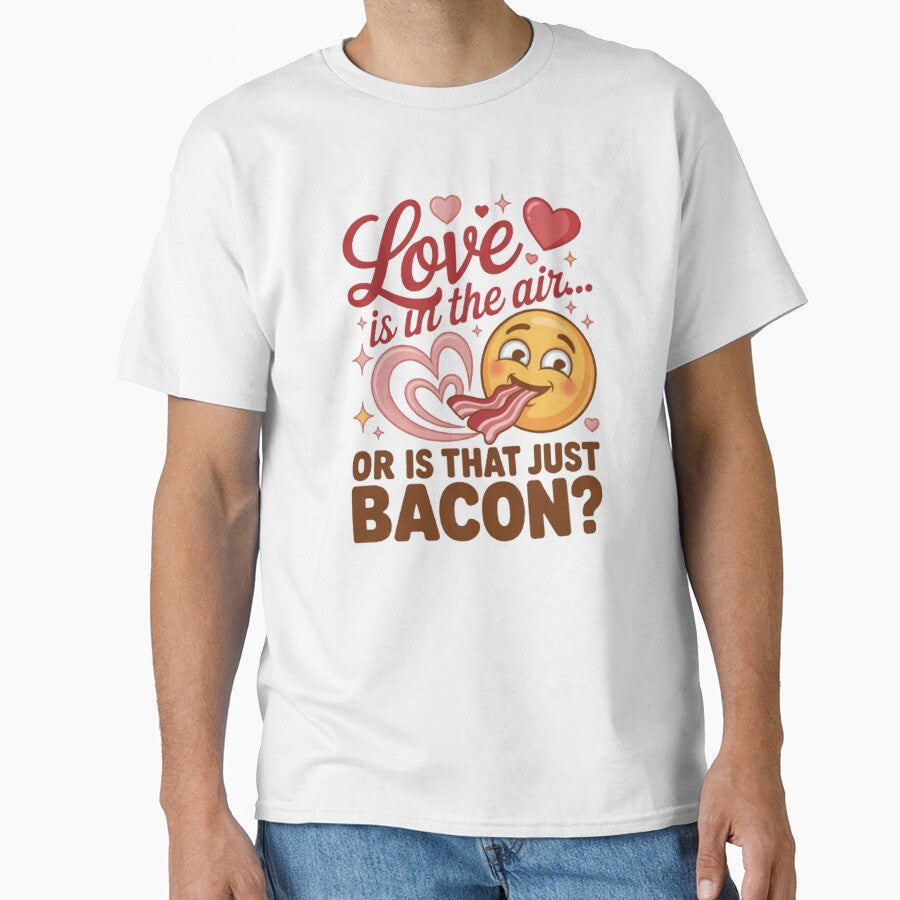 Funny Humor Design Love Is In The Air Or Is That Just Bacon? by fantasticdesign