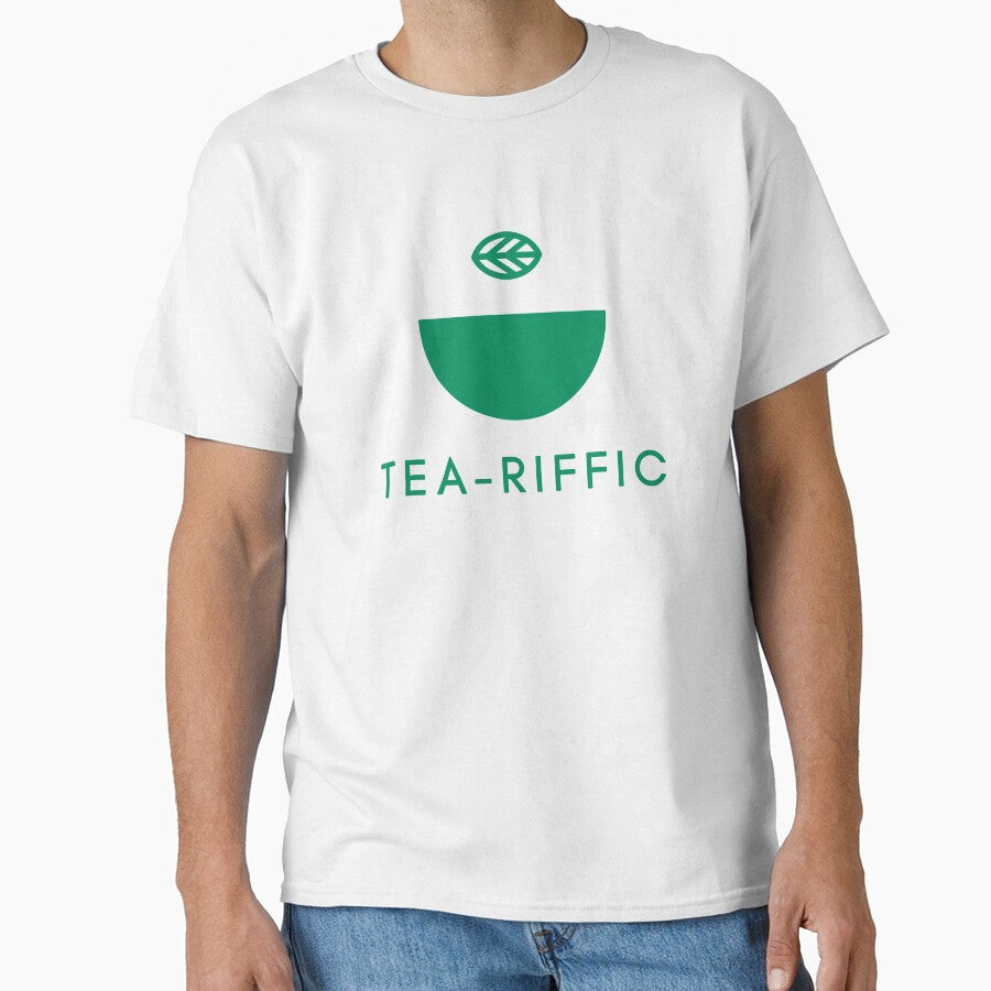 Tea-riffic Green Half Cup Matcha Pun by LekkieStudioArt