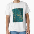 Dark Teal Marble with Gold by MindedInc