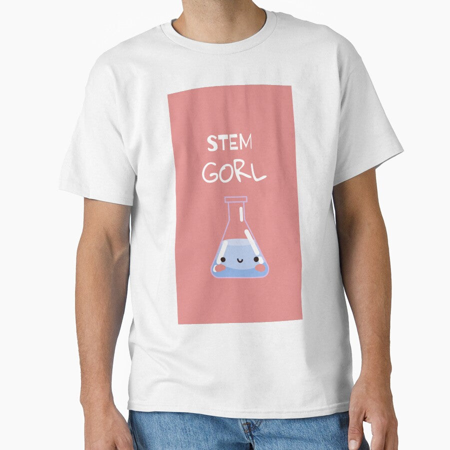 STEM gorl pink background kawaii flask (girls in STEM) by Ameus