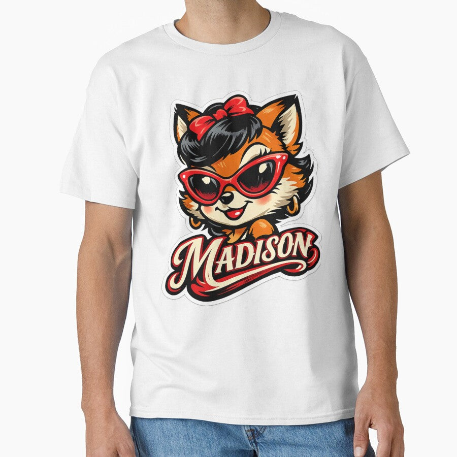 Madison – Cute Fox Name Mascot by AlexLineArt