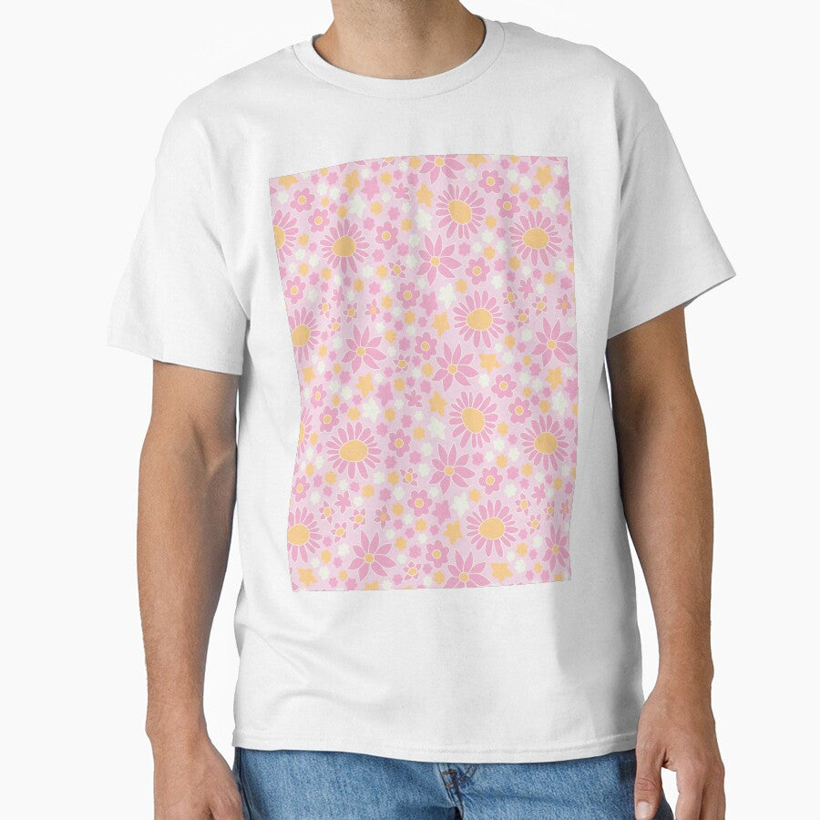 RETRO FLOWER POWER PASTEL PINK by blomastudios