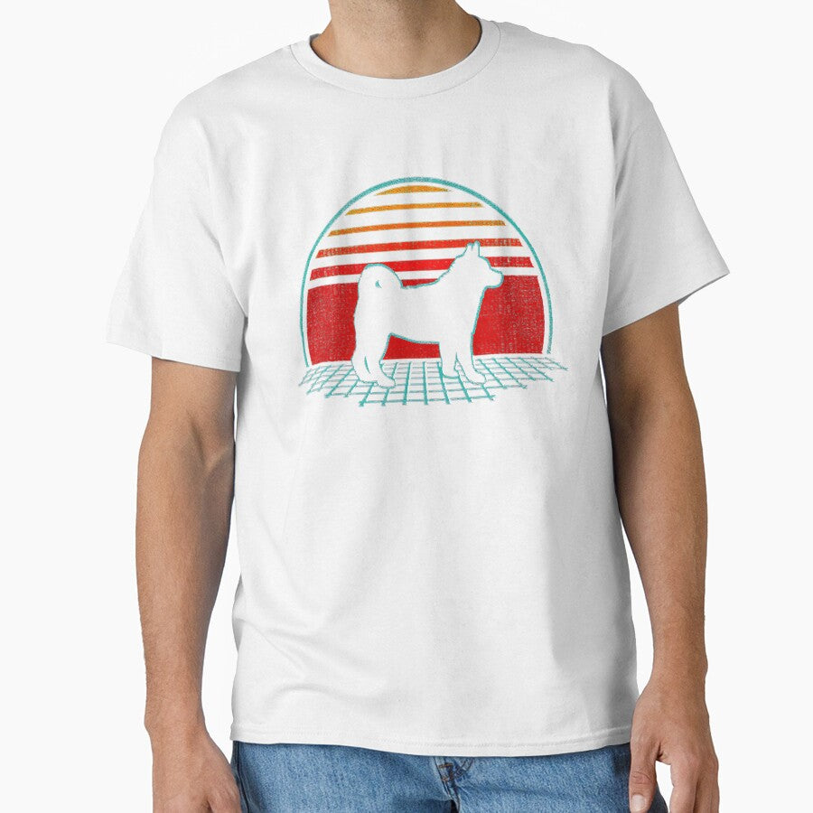 Akita Inu Retro Vintage 80s Style Dog Tee Gift Love by BargerStore
