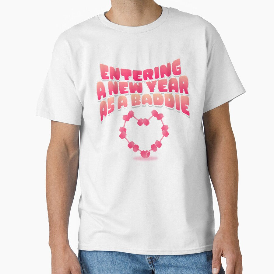 Entering a New Year as a Baddie – Pink Dumbbell Fitness Typography by crizzysketch