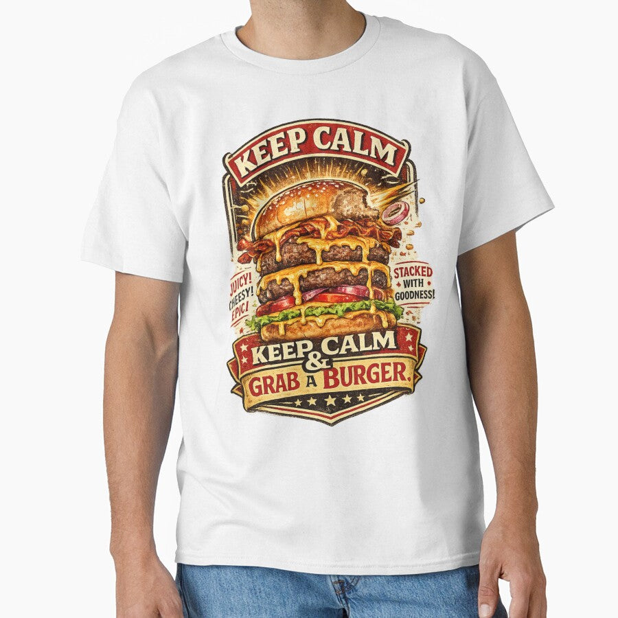 Keep Calm Grab A Burger: Motivational Reassurance Food Therapy by irfanshikh