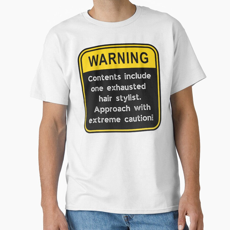 Funny Hair Stylist Warning Sign – Exhausted Stylist Caution Road Sign by Fredster1966