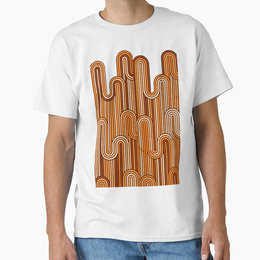 Retro Wavy Stripes - Rust Orange by SilverPegasus