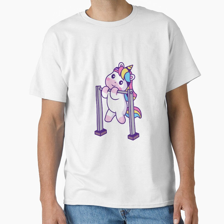 Cute Fitness Unicorn Doing Pull Ups Workout by Jerbilsmouse