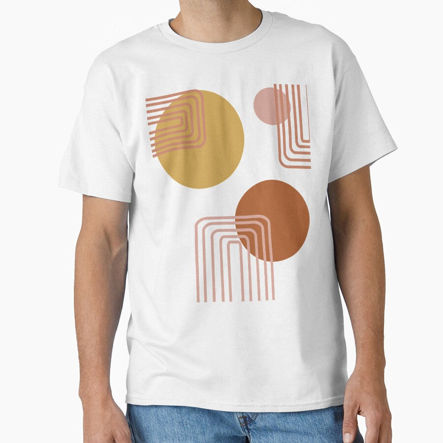 Mid Century Modern Shapes and Lines in Desert Terracotta and Mustard Yellow by JuneJournal