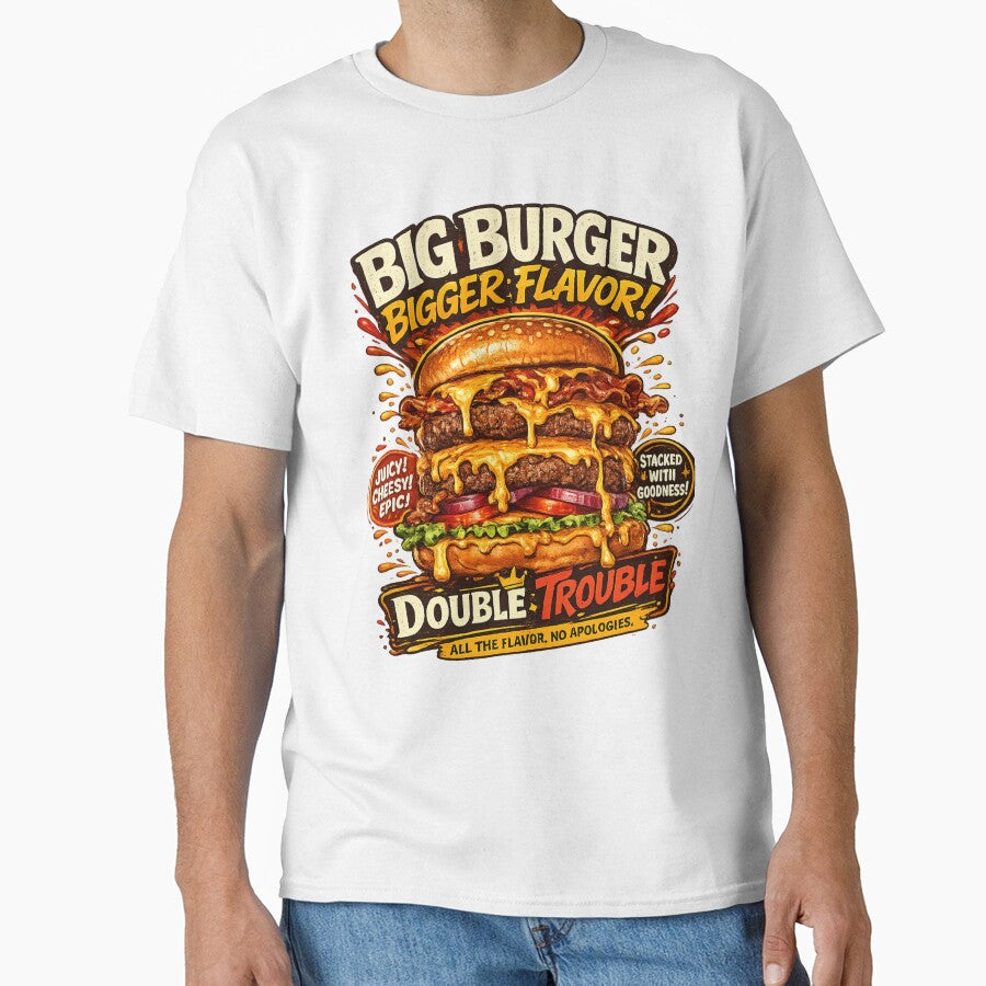 Big Burger Bigger Flavor: Double Trouble All The Flavor Design by irfanshikh