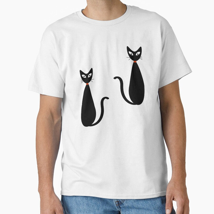 Mid Century Modern Black Atomic Cats by CreatifyArtHub