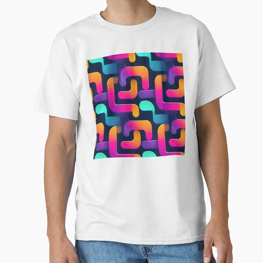 Vibrant Gradient Interlocking Geometric Pattern by NicolasGlowArt