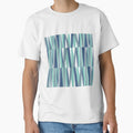 Retro Angular Stripes Blue and white by QuestingPixel