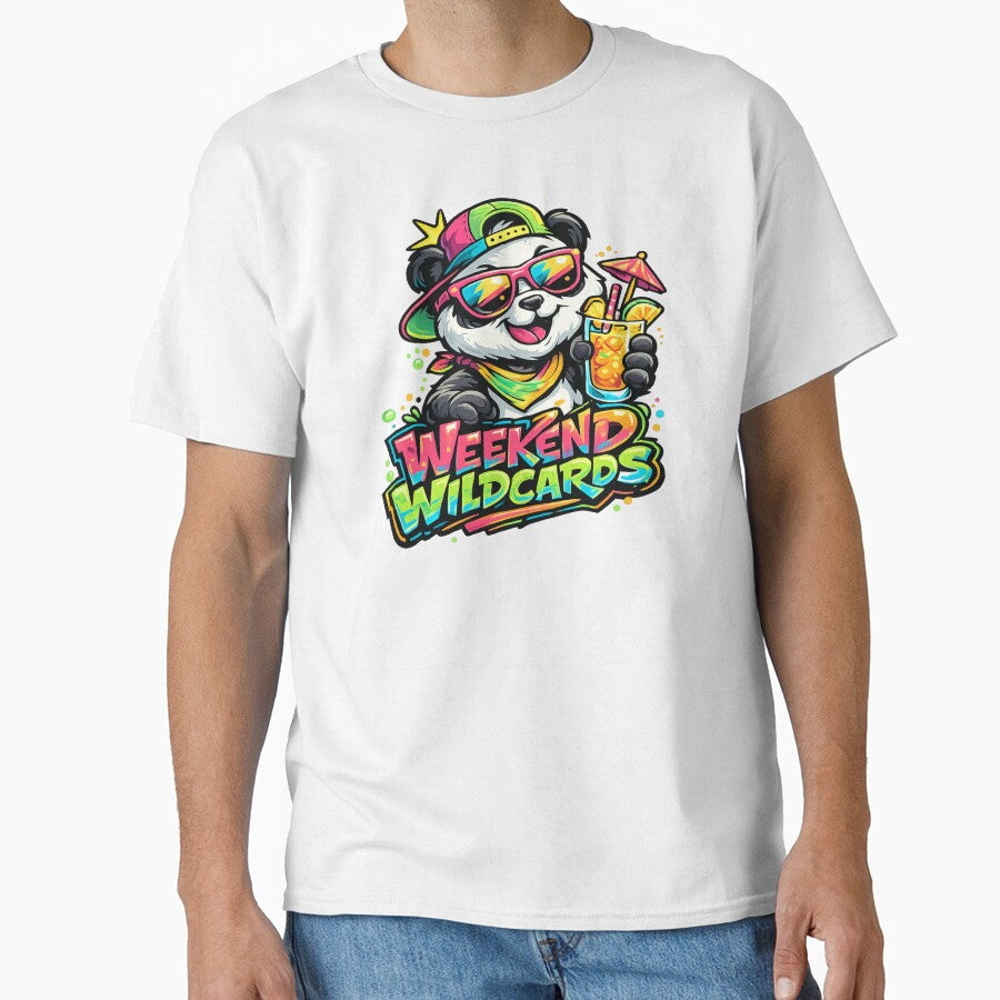 Weekend Wildcards – Retro Summer Panda Party Graphic T-Shirt by D.Shop