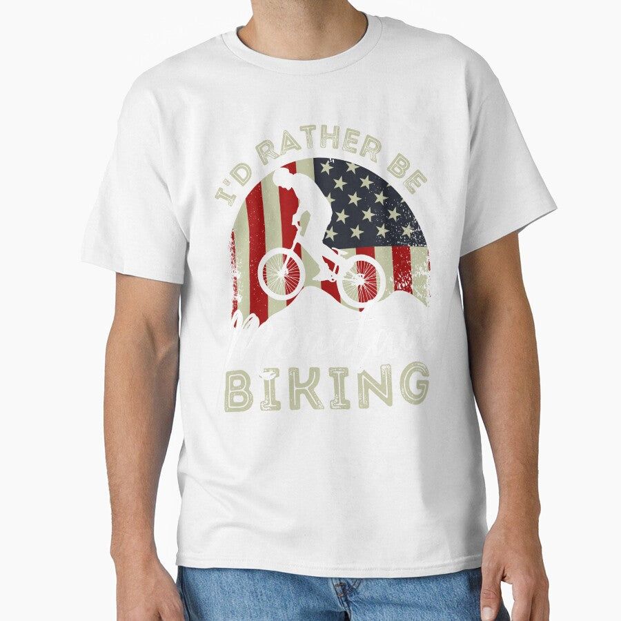 Mountain Biking Vintage American Flag by retrodesigner14