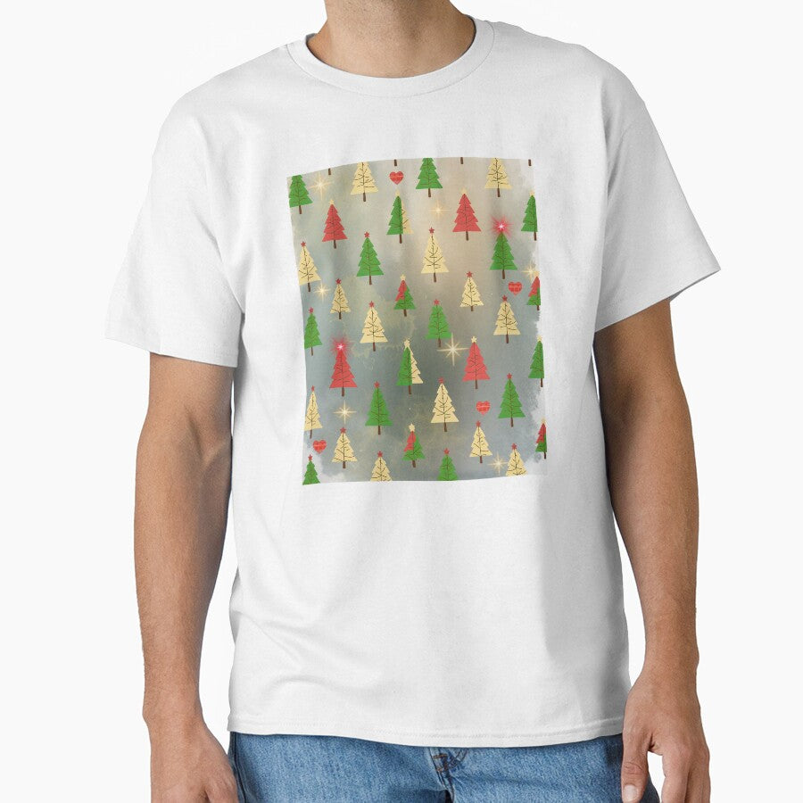 Festive Christmas Tree Pattern – Red, Green & Cream Holiday Design by arteena