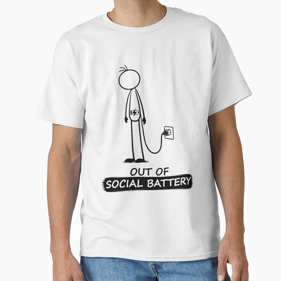 Out Of Social Battery Stick Figure by Pebl-Co