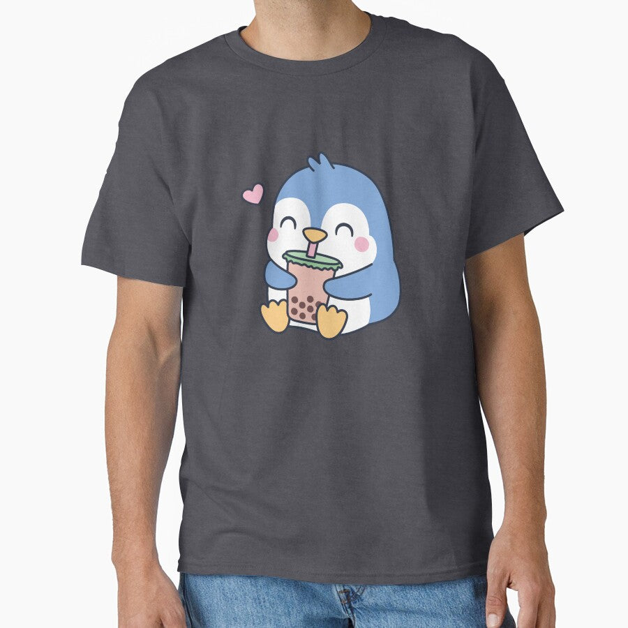 Cute Little Penguin Loves Boba Tea by rustydoodle