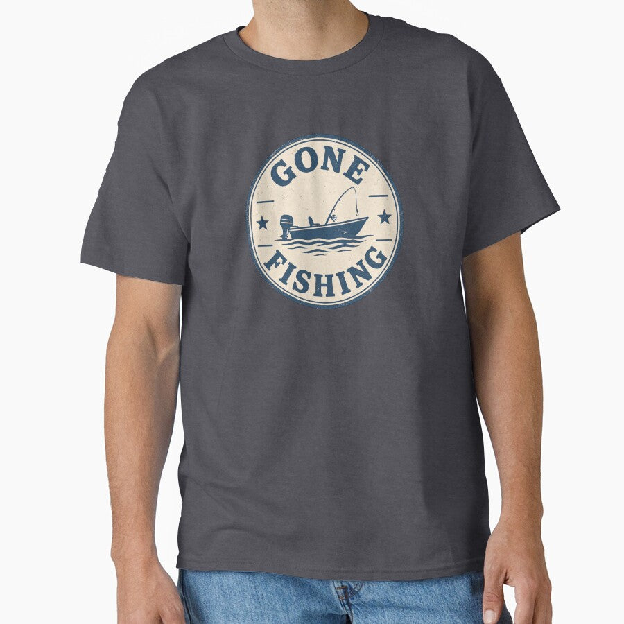 Gone Fishing Vintage Badge by EastEndTownie
