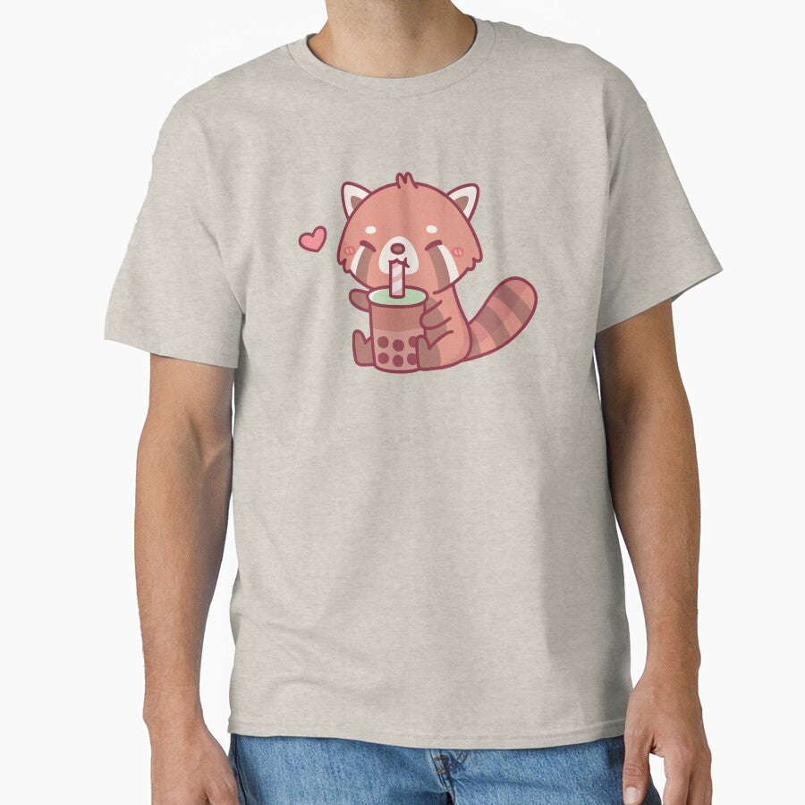 Cute Red Panda Loves Drinking Bubble Tea by rustydoodle