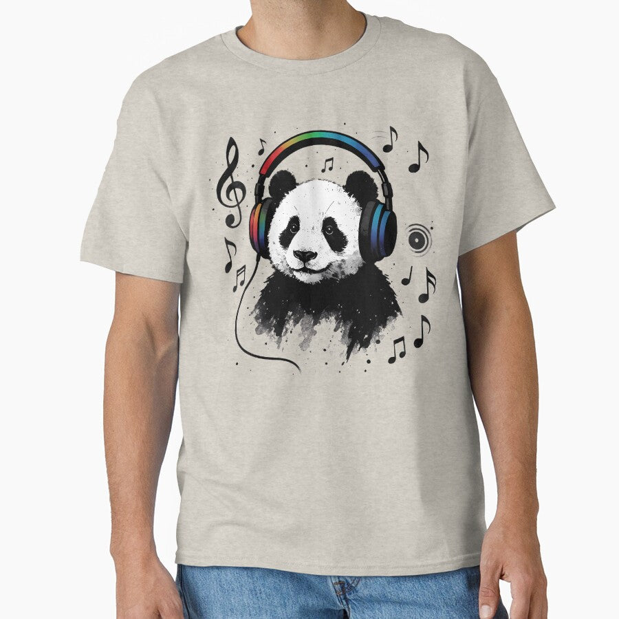 Music Panda with Headphones - DJ Art Gift by DrawDrip
