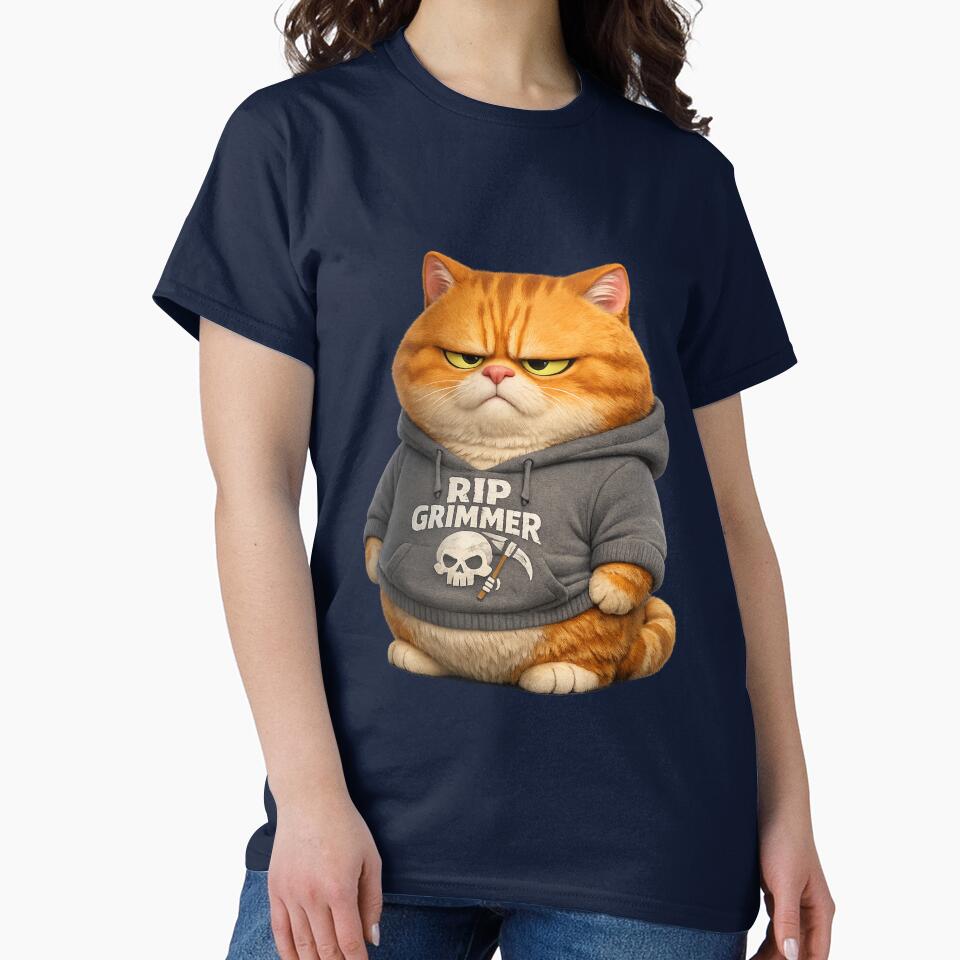 Grumpy Orange Cat in Hoodie | Cute Dark Humor Cat Illustration by Grump and Co
