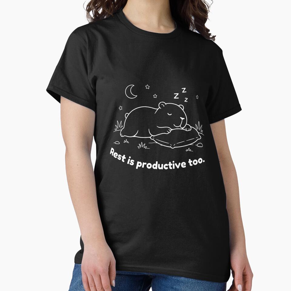 Rest is Productive Capybara – Simple Minimalist Animal Design by PAPIRO SIGLO XXI
