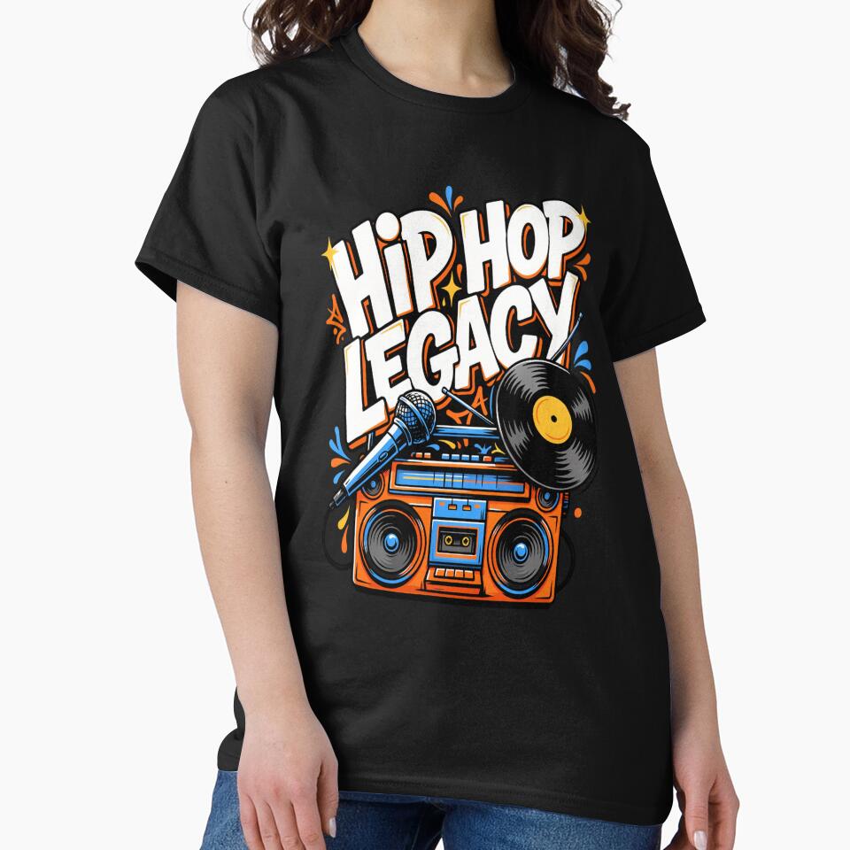 Hip Hop Legacy – Boombox Microphone Vinyl Hip-Hop Design by Midnight Veil Designs