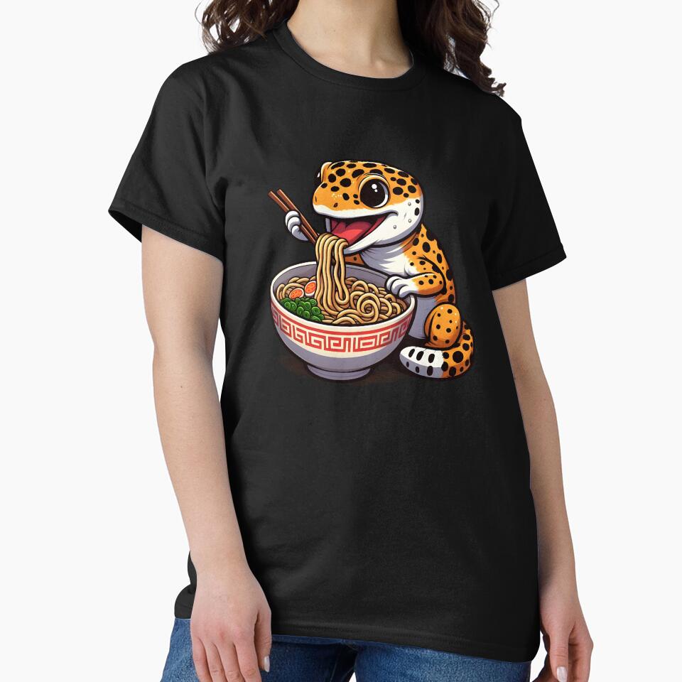 Leopard Gecko Japanese Reptile Ramen noodles kawaii lizard by MTRBSK11