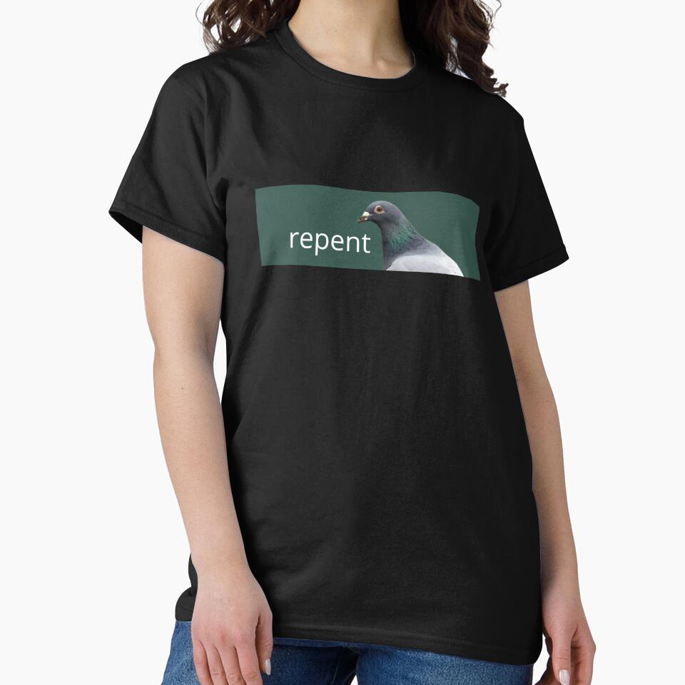 Pigeon Repent Bumper by DrunkPolarBear