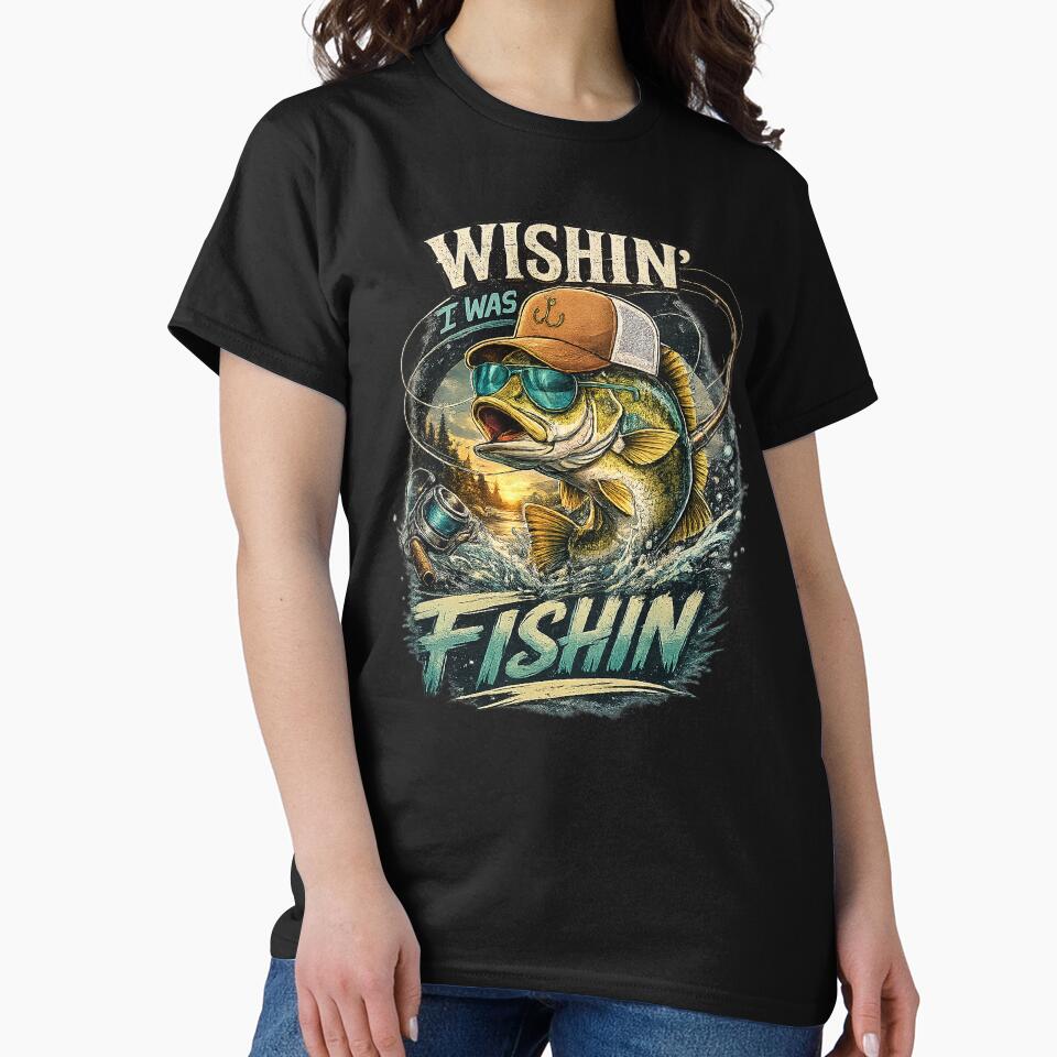 Wishin' I was Fishin Bass Fishing Boys Graphic Sunglasses by OlakunleOloroz