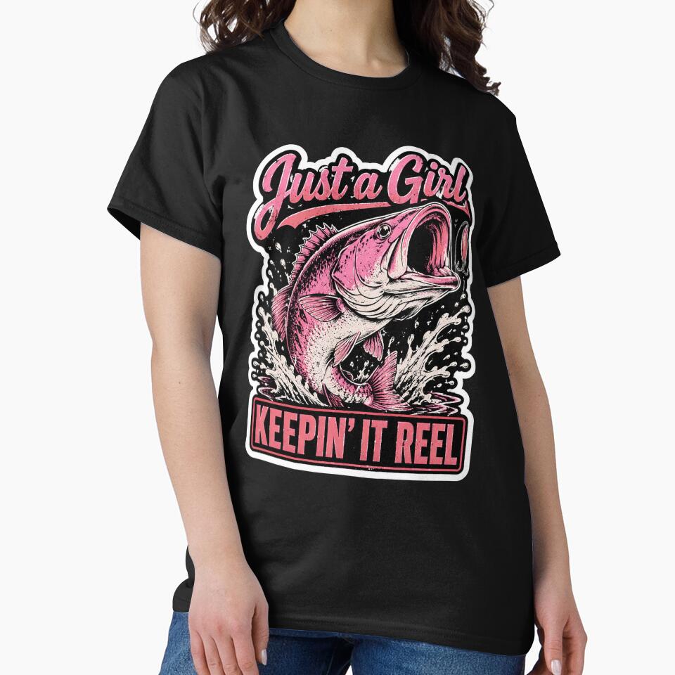 Just a Girl Keeping it Reel Fishing Fisher Girl by OlakunleOloroz