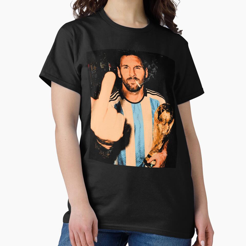 Funny Messi Trophy Middle-Finger Smoking Meme by PamfilOancea