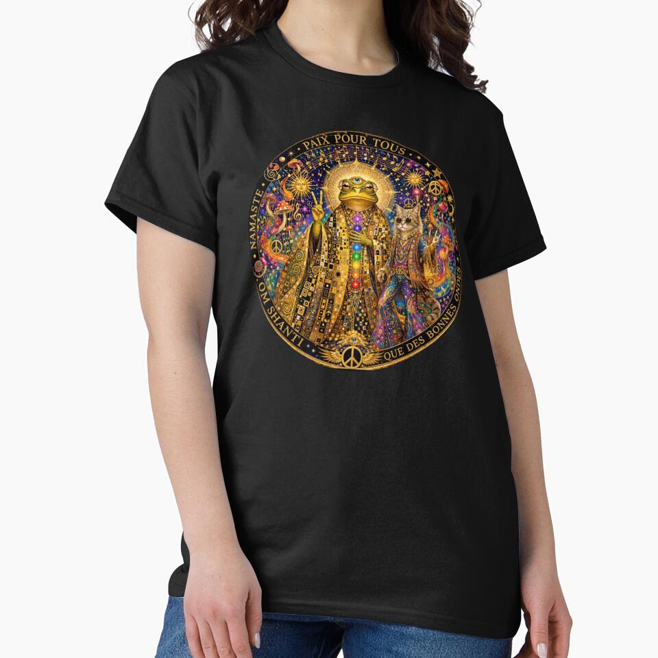 The Great Toad Guru - Peace For All, Chakras and Cosmos à la Klimt with the Hippie Cat by Natalia-Vlad