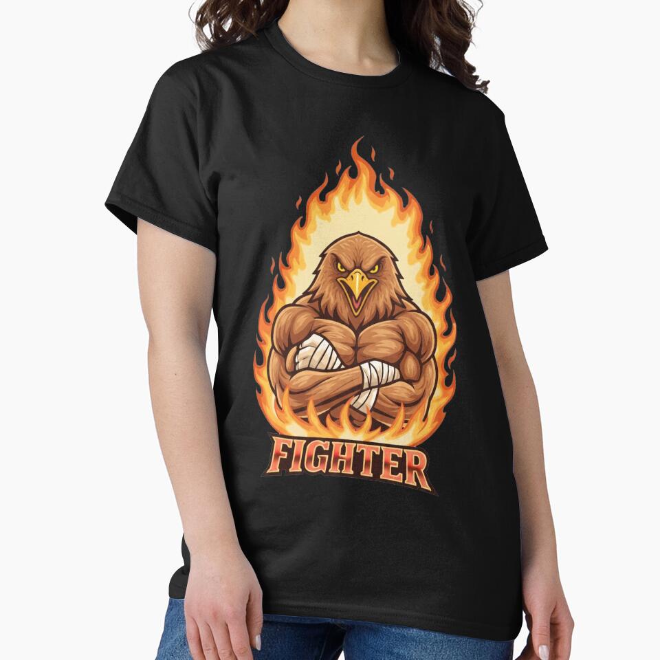 Fiery Eagle Fighter Mascot Gaming Design by Omar-2D