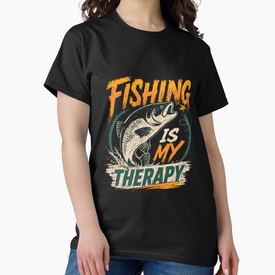 Fishing Is My Therapy Angler Fisherman Hobbyist by HumansStuck12