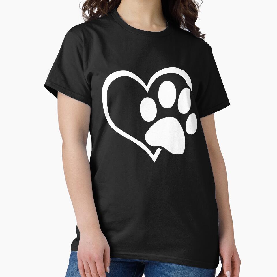 Dog Dad Mom Puppy Love Paw Print Heart Gift Design by OlyvieArt