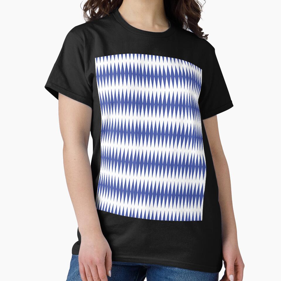 Geometric Spike Pattern – Navy Blue Minimalist Ikat Abstract Mid Century Modern Print by Zaya_art