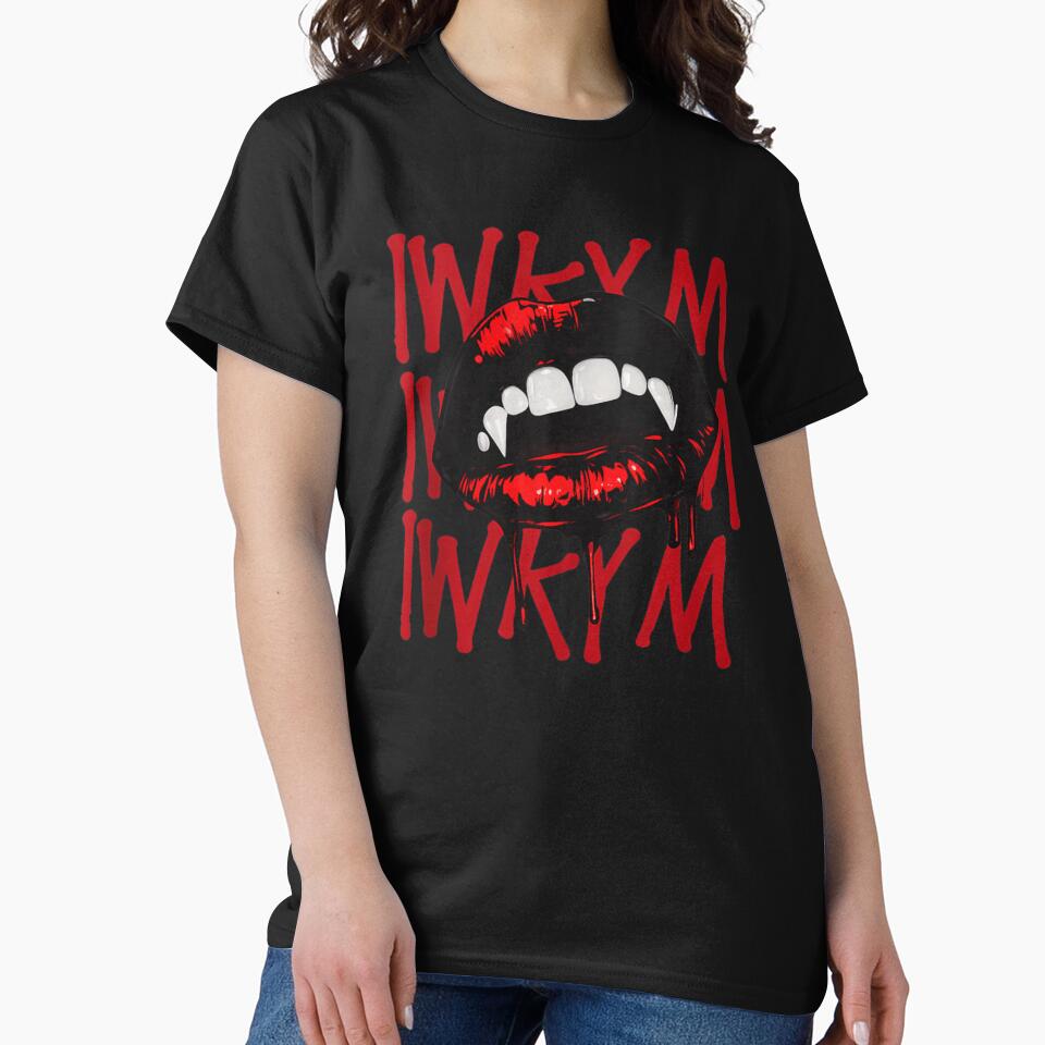 Gothic Vampire Fangs Red Lips I WKYM Dripping Blood Horror Art by RuperDelois